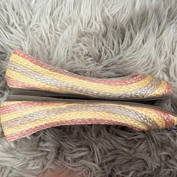 Pink and Yellow Woven Flats - Picture 6 of 10